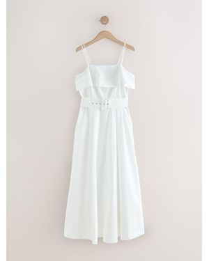 Next Occasion Foldover Belted Maxi Dress - White