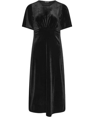 PixieGirl Petite Velour Empire Midi Dress - Black