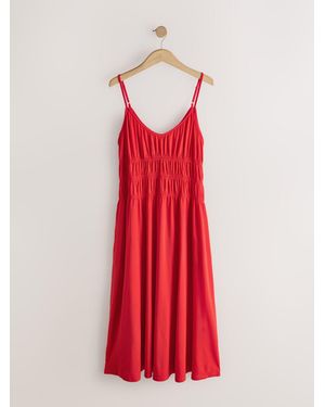 Next Shirred Strappy Jersey Midi Dress