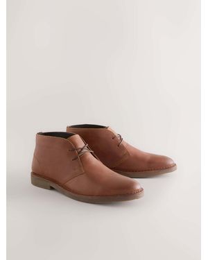 Next Tan Leather Desert Boots - Brown
