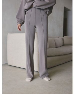 Next Taupe Scuba Brushed Thermal Pants - Gray