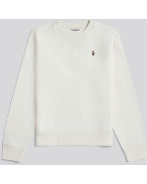 U.S. POLO ASSN. U. S. Polo Assn U. S. Polo Assn. Double Horsemen Crew Neck Sweatshirt - White