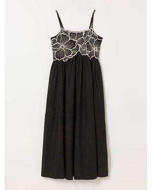 FatFace Fatface Hazel Petite Embroidered Midi Dress - Black