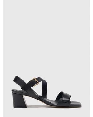 Whistles Block Heel Buckle Sandals - White