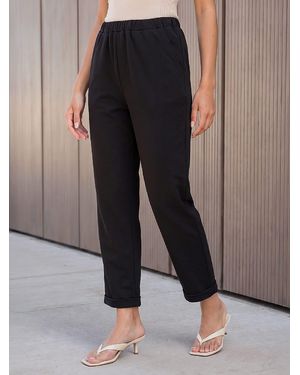 Roman Petite Turn Up Pants - Black