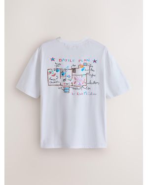 Next Ecru Home Alone Christmas T-Shirt - White