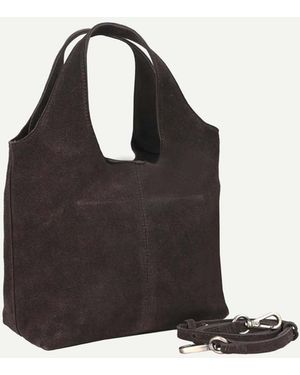 OFF THE HOOK Alanis Suede Tote Bag With Cross-Body Strap - Black