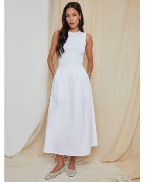 Threadbare Midi Skirt With Pockets - White
