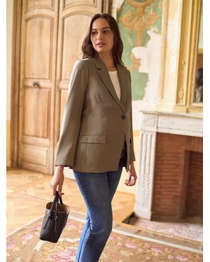 Seraphine Tailored Maternity Blazer - Brown