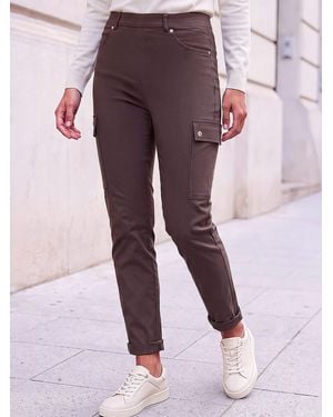 Roman Turn Up Stretch Cargo Pants - Green