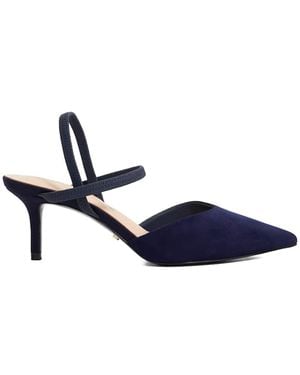 Dune Wide Fit Classical Elasticated Open Court Shoes - Blue