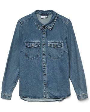Vero Moda Long Sleeve Denim Shirt - Blue
