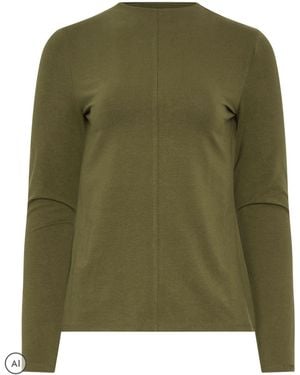 Long Tall Sally Seam Detail Long Sleeve Top - Green