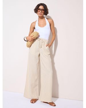 Friends Like These Wide Leg Elasticated Pants - Natural