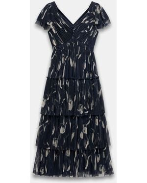 Mint Velvet Floral Print Maxi Dress - Blue