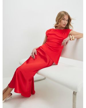 River Island Sleeveless Satin Hybrid Dress - Red