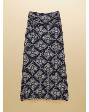Joules Nia Jersey Midi Skirt - Blue