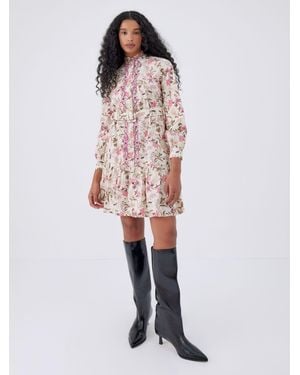 Raishma Sierra Dress A High Neck Three-Quarters Sleeved Mini Dress - White