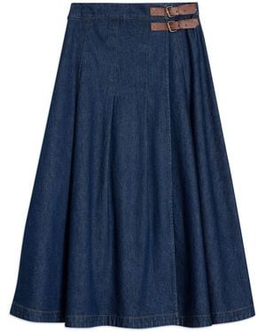 Albaray Denim Kilt Skirt - Blue