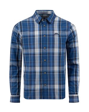 Weird Fish Dark Lando Long Sleeve Check Shirt - Blue