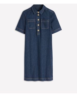 Boden Zia Denim Pocket Shift Dress - Blue