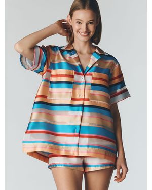 Anthropologie Maeve Oversized Stripe Shirt - Gray