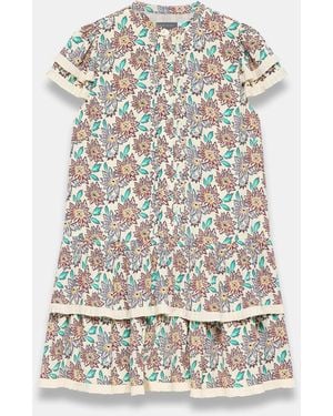 Mint Velvet Floral Print Mini Dress - Gray