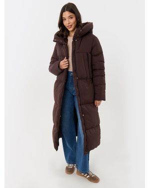 Threadbare Showerproof Maxi Puffer Coat - Blue