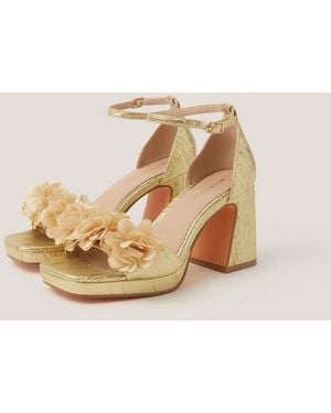 Monsoon Mindy Floral Print Platform Sandals - Natural