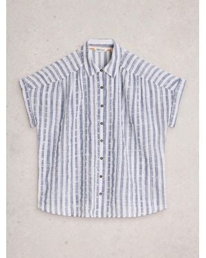 White Stuff Orla Button Through Shirt - Blue
