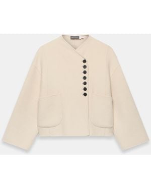 Mint Velvet Mint Velvet Wool Blend Hand Finished Button Detail Jacket - Natural