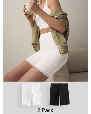Next Menopause Friendly Cooling Thigh Smoothing Shorts 2 Pack - Natural