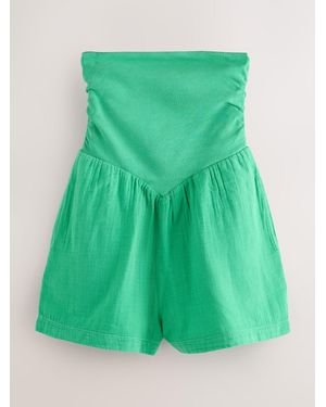 Next Bandeau Jersey/ Woven Mix Playsuit - Green