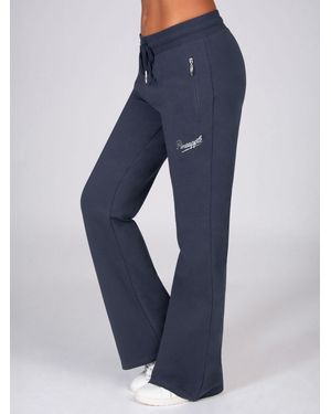 Pineapple Zip Pocket Flare Pants - Blue