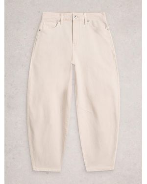 White Stuff Stuff Aubrey Organic Cotton Barrel Leg Jeans - Natural