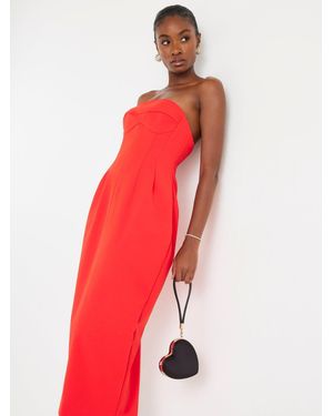 River Island Bodycon Bandeau Midi Dress - Red