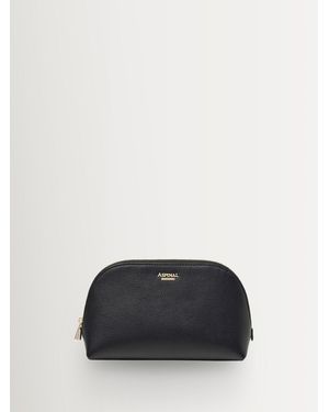 Aspinal of London Classic Makeup Case Soft Saffiano - Black