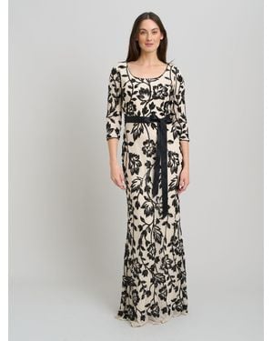 Gina Bacconi Murphy Embroidered Sequin Maxi Dress - White