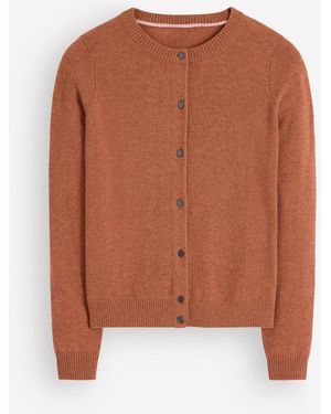 Boden Elsie Cashmere Crew Neck Cardigan - Brown