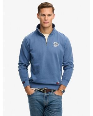 Superdry Athletic Sd Co Half Zip Sweatshirt - Blue