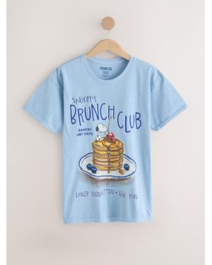 Next Snoopy Licence Graphic Short Sleeve Crew Neck T-Shirt - Blue
