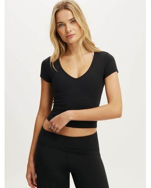 Cotton On Ultra Soft Scoop Neck Fitted T-Shirt - Black