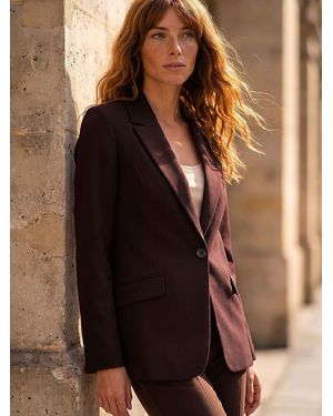 Roman Single Breasted Blazer - Brown