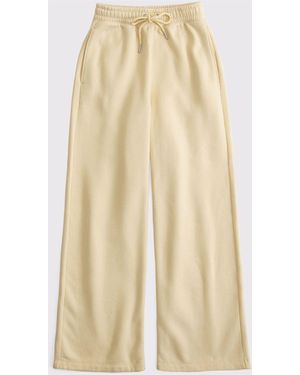 Abercrombie & Fitch High Rise Sunday Wide Leg Joggers - Natural