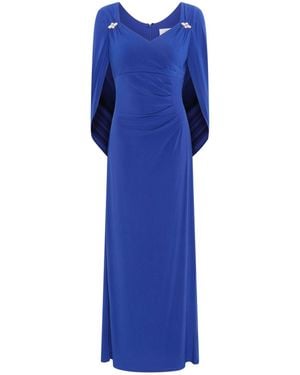 Gina Bacconi Jenna Draped Back Shoulder Maxi Dress - Blue
