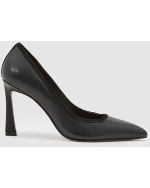 Reiss Jemima Leder-Halbschuhe Mit Spitz Zulaufenden Absätzen - Schwarz