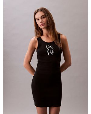 Calvin Klein Rib Tank Dress - Black
