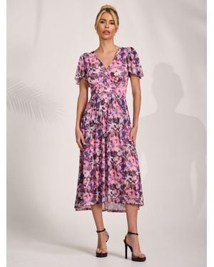 Jolie Moi Petite Short Sleeve Midaxi Dress - Pink