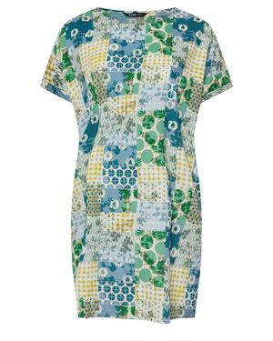 Yours Curve Tile Print Tunika Kleid44 - Grün