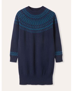 Celtic & Co. Lambswool Fair Isle Yoke Dress - Blue
